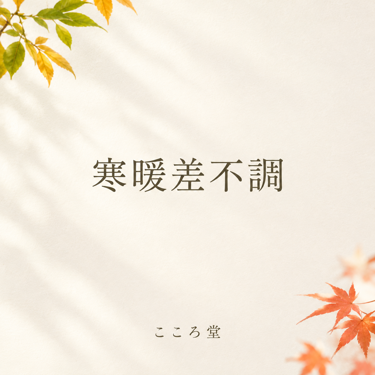 秋の寒暖差に負けない体づくりを。元気に冬を迎えるための養生法